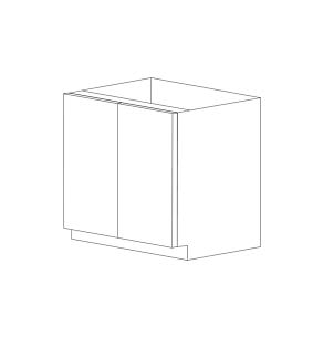 Lucca 33" Base Cabinet - Full Height Door - Double Doors - White Melamine Box - RTA