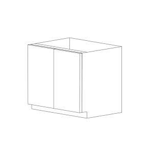 Lucca 36" Base Cabinet - Full Height Door - Double Doors - White Melamine Box - RTA