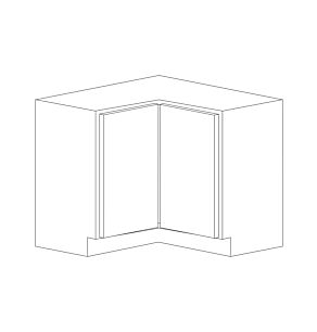 Lucca 36" Lazy Susan Corner Base Cabinet - White Melamine Box - RTA
