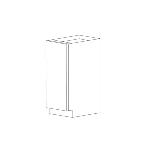 Lucca 15" Single Trash Can Cabinet - Full Height Door - White Melamine Box - RTA