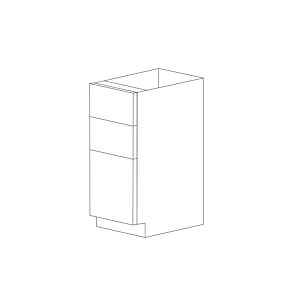 Lucca 12" Three Drawer Base Cabinet - White Melamine Box - RTA