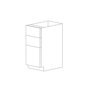 Lucca 15" Three Drawer Base Cabinet - White Melamine Box - RTA