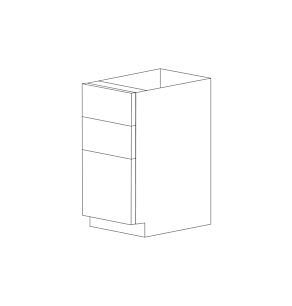 Lucca 18" Three Drawer Base Cabinet - White Melamine Box - RTA