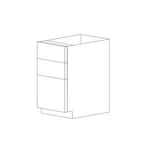 Lucca 21" Three Drawer Base Cabinet - White Melamine Box - RTA