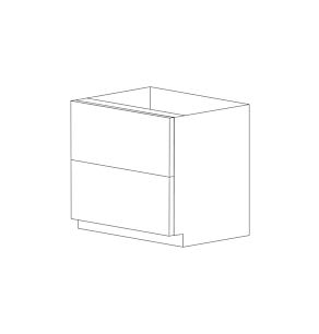 Lucca 36" Two Drawer Base Cabinet - White Melamine Box - RTA