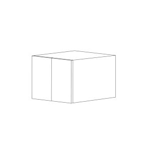 Bella 36x12x12 Wall Cabinet - White Melamine Box - RTA
