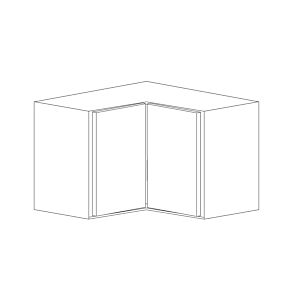 Bella 24x30 Corner Wall Cabinet - White Melamine Box - RTA
