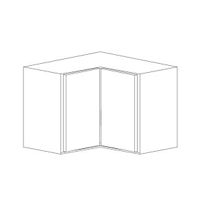 Bella 24x42 Corner Wall Cabinet - White Melamine Box - RTA