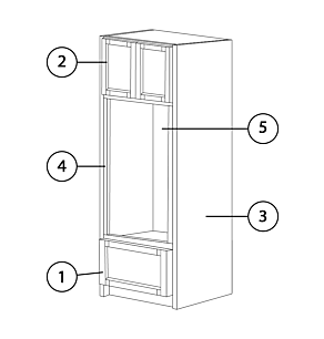 Rustic Grey Raised Panel 31x84 Double Oven Cabinet - RTA