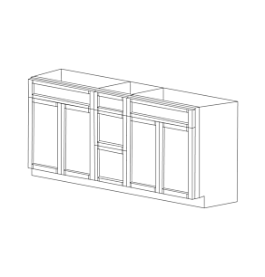 Carolina Hickory Shaker 60" Vanity Cabinet Double Sink Combination - RTA