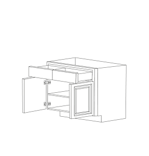 Classic Snow White 36" Blind Base Corner Cabinet - Assembled