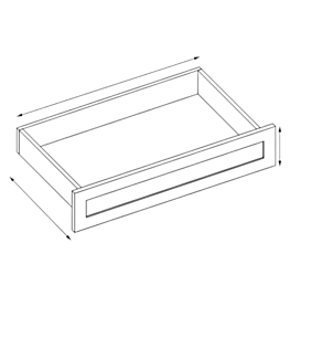 White Double Shaker 30" Desk Knee Drawer - RTA