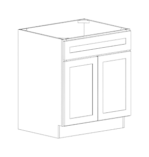 White Oak Shaker 33" Sink Base Cabinet - RTA