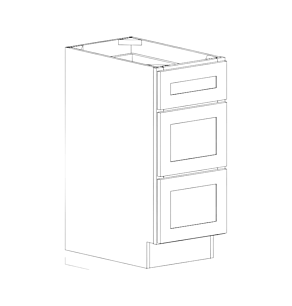 White Double Shaker 12" Vanity Drawer Base Cabinet - RTA