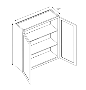 Light Grey Double Shaker 30x30 Double Door Wall Cabinet - RTA