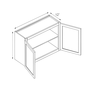 Light Grey Double Shaker 36x15x24 Wall Fridge Cabinet - RTA