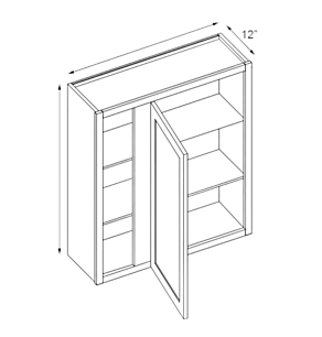 Light Grey Double Shaker 27x30 Wall Blind Corner Cabinet - RTA