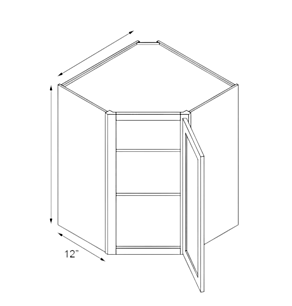 Cinder Double Shaker 24x15 Wall Diagonal Corner Cabinet - RTA