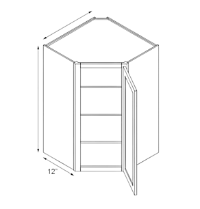 Cinder Double Shaker 24x42 Wall Diagonal Corner Cabinet - RTA