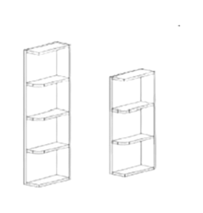 Cinder Double Shaker 09x30 Wall End Open Shelf Cabinet - RTA