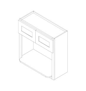 Cinder Double Shaker 27x30 Wall Microwave Cabinet - RTA