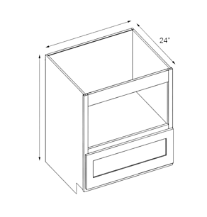 Classic Creme Shaker 27" Microwave Base Cabinet - RTA