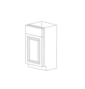 Classic Snow White 18" Base Trash Can Cabinet - Assembled