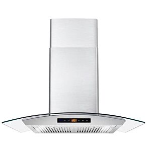 30" Ducted Wall Mount Range Hood in Stainless Steel w/ Touch Controls, LED Lighting & Permanent Filters