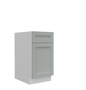 Lunar Grey Shaker 12" Base Cabinet - White Melamine Box - RTA