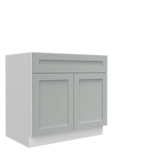 Lunar Grey Shaker 33" Sink Base Cabinet - Assembled