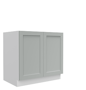 Lunar Grey Shaker 33" Sink Base Cabinet - Full Height Door - Assembled