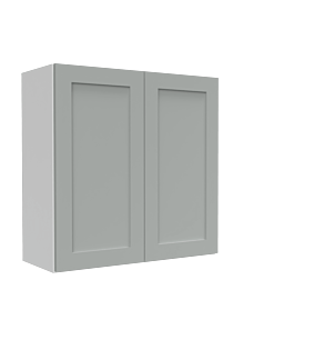 Lunar Grey Shaker 30x30 Wall Cabinet - White Melamine Box - RTA