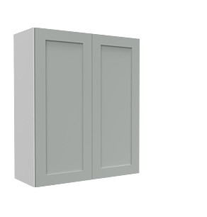 Lunar Grey Shaker 36x42 Wall Cabinet - White Melamine Box - RTA