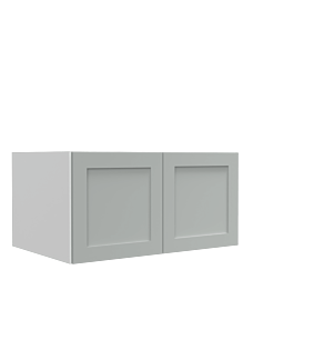 Lunar Grey Shaker 30x12x24 Wall Cabinet - White Melamine Box - RTA