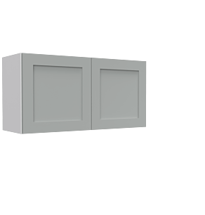 Lunar Grey Shaker 30x18x12 Wall Cabinet - White Melamine Box - RTA