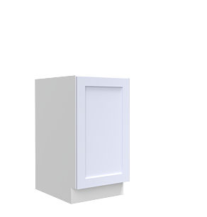 Lunar White Shaker 18" Double Trash Can Cabinet - Full Height Door - Assembled