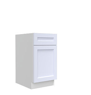 Lunar White Shaker 18" Double Trash Can Cabinet - White Melamine Box - RTA