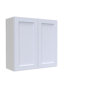 Lunar White Shaker 30x30 Wall Cabinet - White Melamine Box - RTA