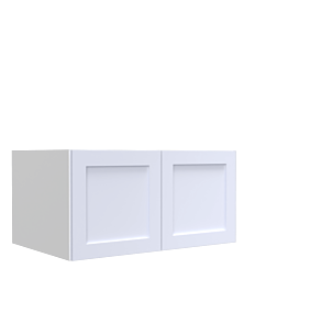 Lunar White Shaker 36x15x24 Wall Cabinet - White Melamine Box - RTA