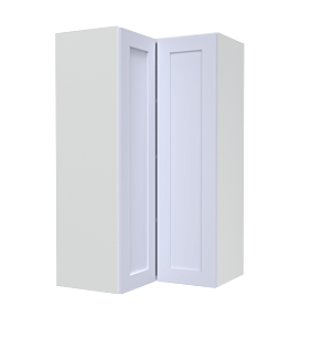 Lunar White Shaker 24x36 Corner Wall Cabinet - White Melamine Box - RTA