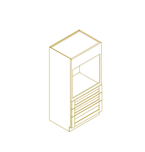 Classic Creme Shaker 33x66 Lower Oven Cabinet - RTA