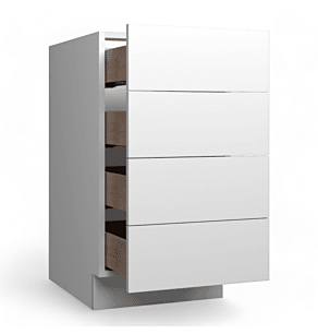Super Matte Cyan 12" Four Drawer Base Cabinet - Assembled