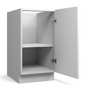 Lacquer Matte Black 12" Base Cabinet - Full Height Door - Assembled