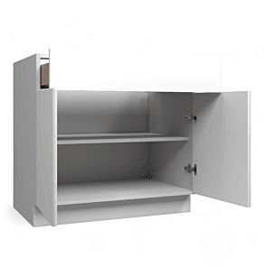 Lacquer Matte Black 27" Base Cabinet - Double Doors - Assembled