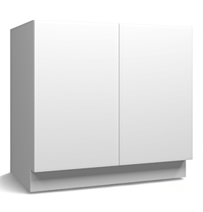 High Gloss White 36" Vanity Sink Frameless Box-2 Full Height Doors - RTA