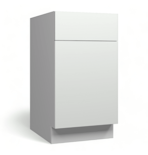 High Gloss White 18" Double Trash Can Cabinet - RTA