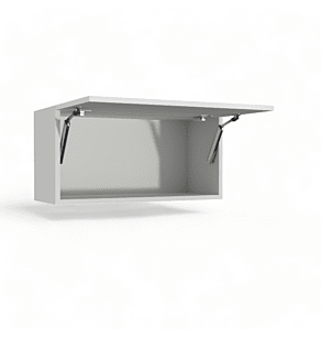 Lacquer Matte Black 24x15 Horizontal Lift Up wall Cabinet - Assembled