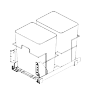 Classic Creme Shaker 15" Trash Can Roll Out