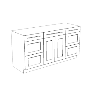 Irvine White Shaker 60" Vanity Cabinet with Drawers - Assembled