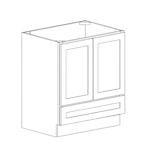 Classic Creme Shaker 36" Vanity Sink Base Cabinet with one real drawer at bottom - RTA